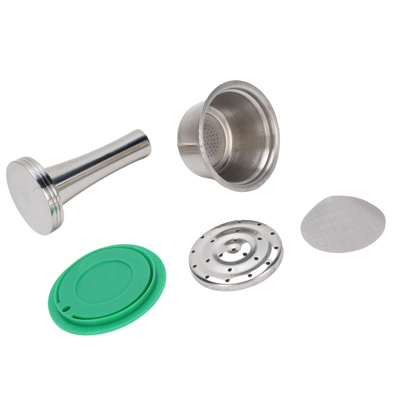 Fdit Juego Reutilizable de Cápsulas de café de Acero Inoxidable para una Experiencia de café Personalizada con Prensador y Cepillo de Limpieza - 1 Unidad