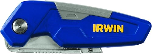 Miniatura 2 de IRWIN Cuchillo utilitario plegable con almacenamiento de cuchillas 1858319 azul
