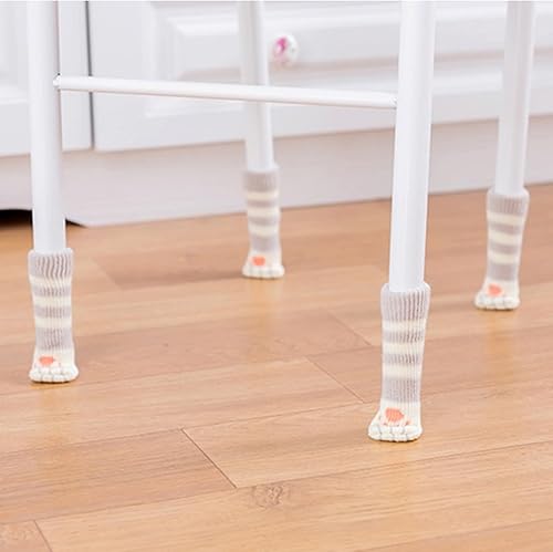 Miniatura 6 de 20 protectores de suelo para patas de silla, diseño de pata de gato, calcetines de pierna de muebles de doble grosor, tejido de alta elasticidad,