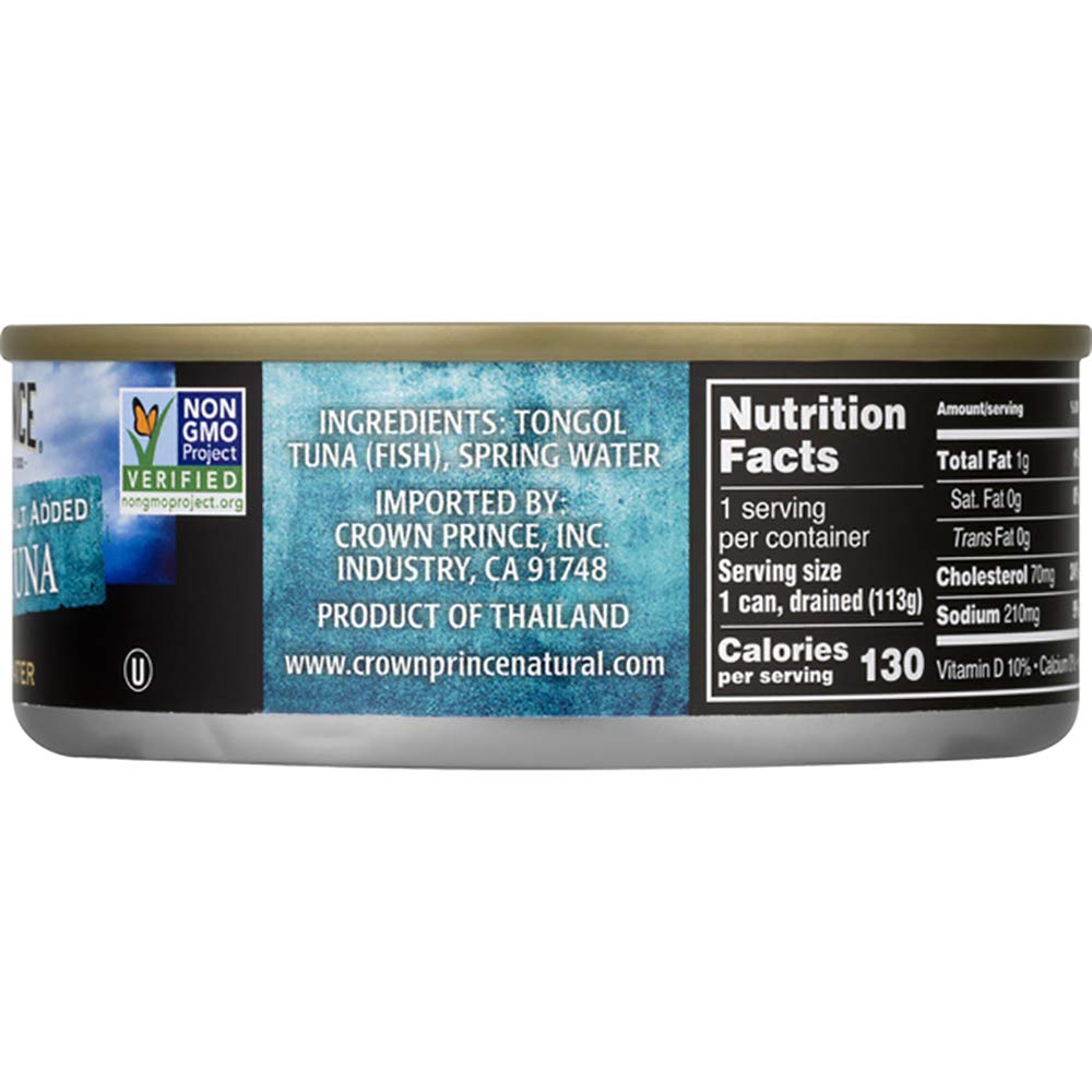 Crown Prince Natural Chunk Light Tongol Tuna in Spring Water, 5 Ounce (Pack of 12)