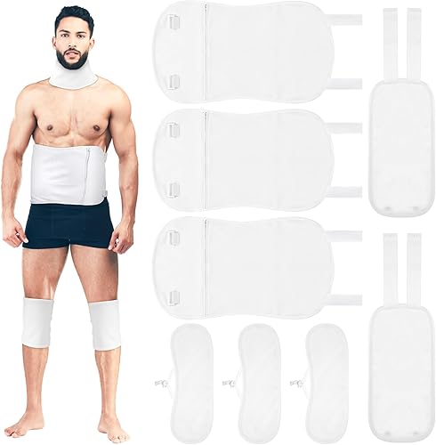 Paquete de 8 unidades de aceite de ricino para hombres, paquete de aceite de ricino, juego de envoltura de franela reutilizable con correa ajustable