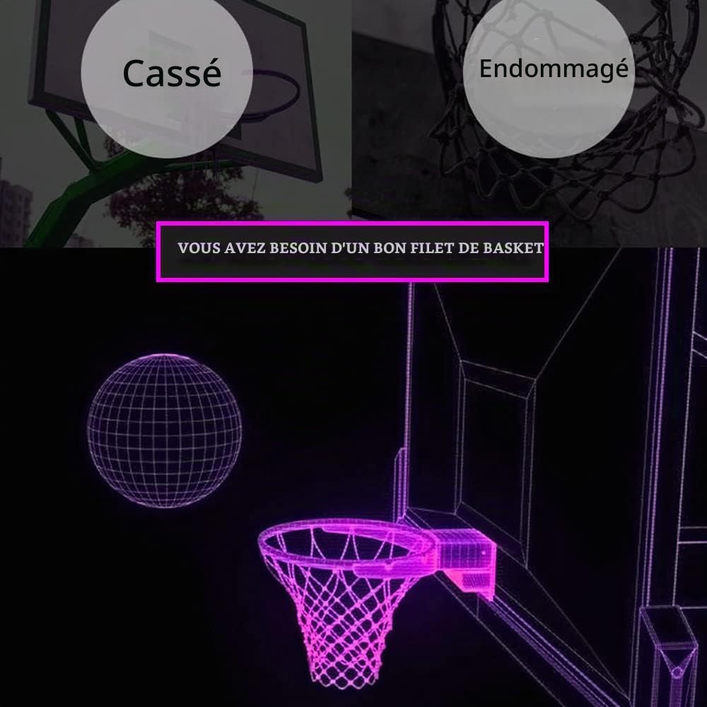 Filet De Basket en Chaine, Basket-Ball Filet Remplacement, Filet de Basket en Métal, Basketball Hoop Net, Filet Robuste de Basketball, pour Terrain de Basket Intérieur, Terrain de Basket Campus