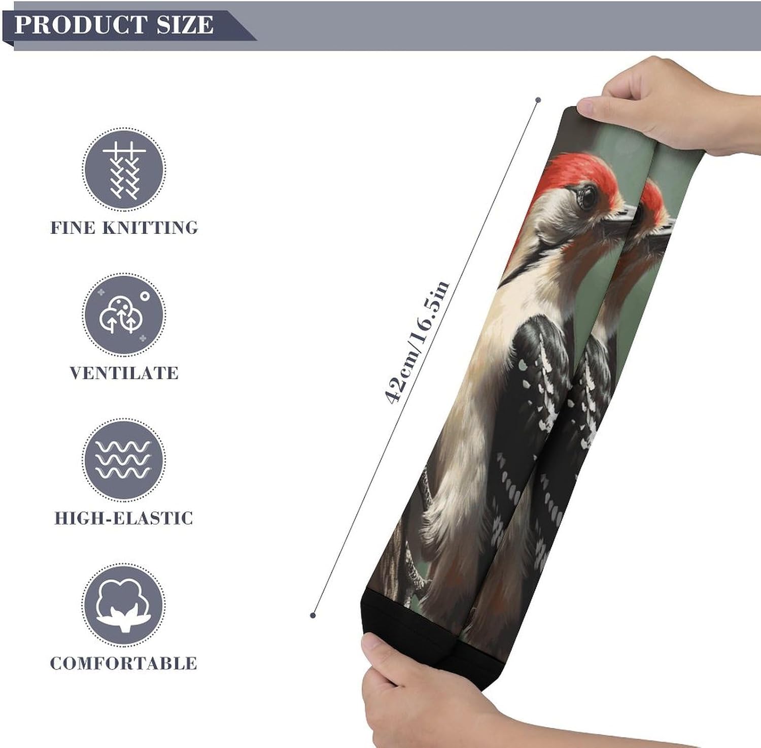 Woodpecker Knee High Soccer Socks Moisture Wicking