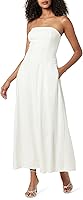 The Drop Women's Carlota Strapless Linen Blend Maxi Dress - Fit & Flare Silhouette for Weddings