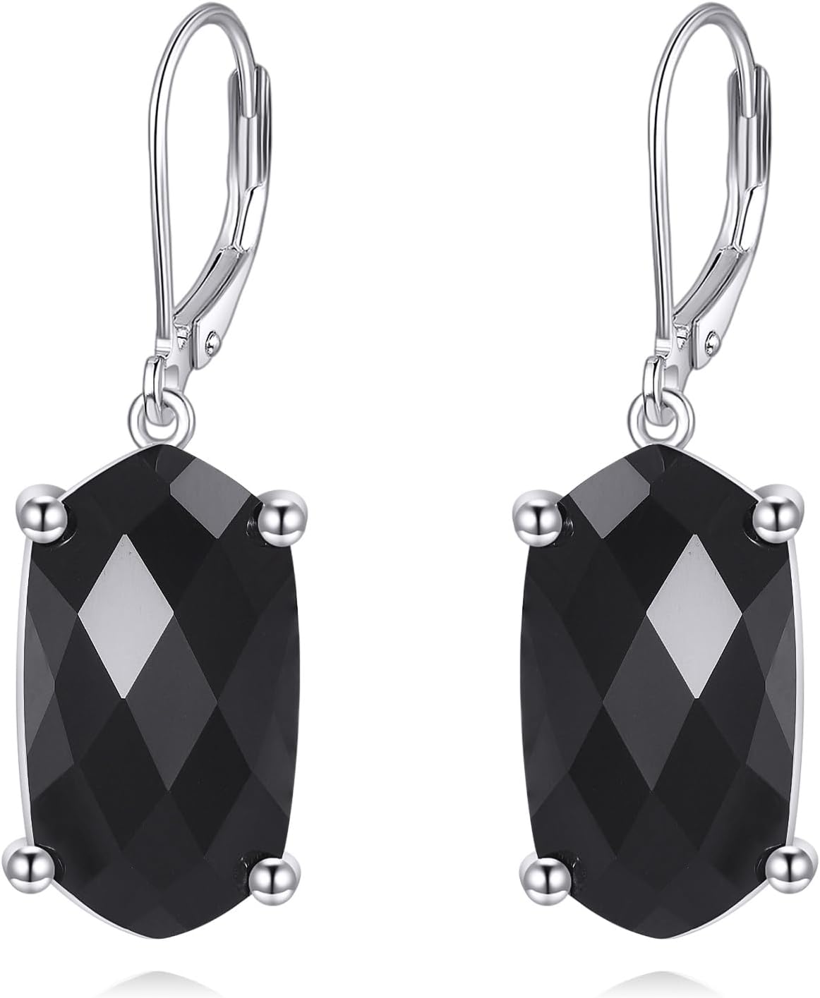 VONALA Black Onyx Earrings 925 Sterling Silver Black Dangle Drop Jewelry Gifts for Women