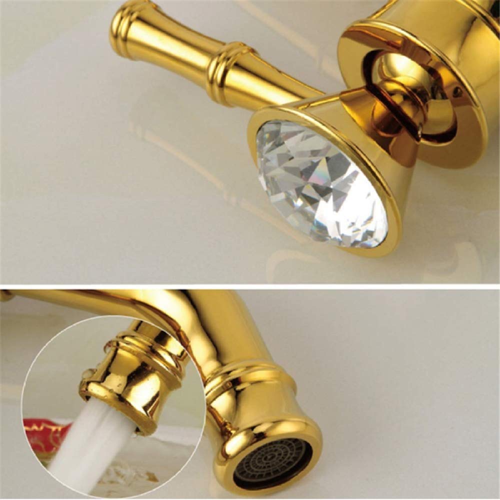 Grifo De Baño Latón Cromado, Monomando For Lavabo Sobre Encimera Con Caño Alto Y Cartucho Cerámico, Mezclador Agua Fría Caliente