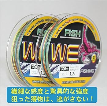PEラインまとめ売り Amazon.co.jp: PEライン 300m 【0.4~8号】 4編 5色 1m毎のマーカー