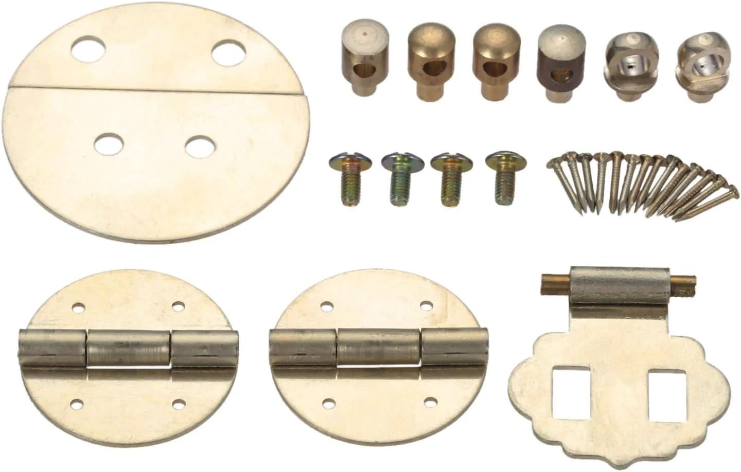 3Pcs/Set 45mm European Mini Wooden Box Vase Buckle Hasp Latch Lock with Decorative Hinges Vintage Brass Lock