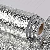 AKSHARAM AHAM Silver Curly Aluminium Stickers for Kitchen Water & Oil Proof Sticker Kitchen Sheet for Wall and Multiple uses in Home & Kitchen(Silver Curly 60 * 300CM)