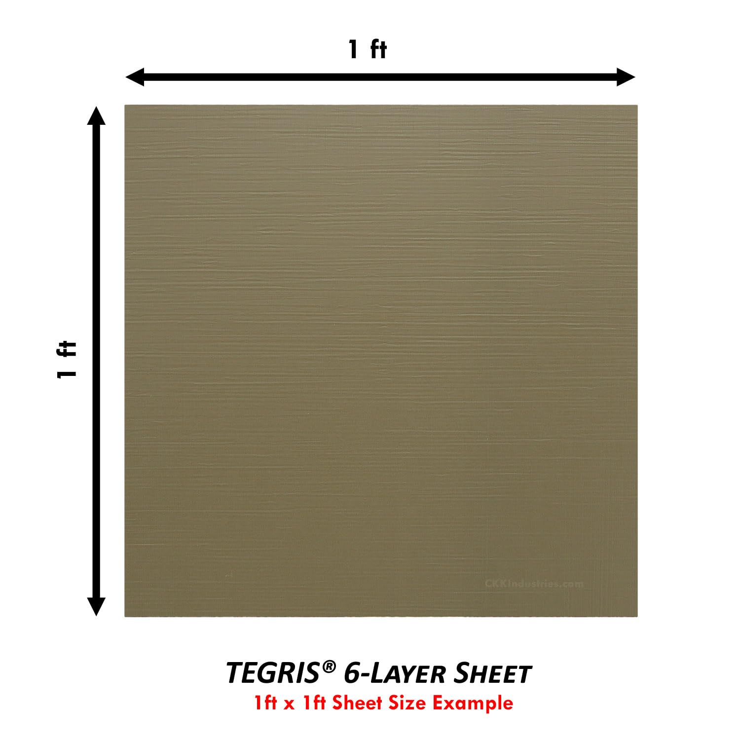 TEGRIS Thermoplastic Sheet - Coyote Brown (12x12) -4