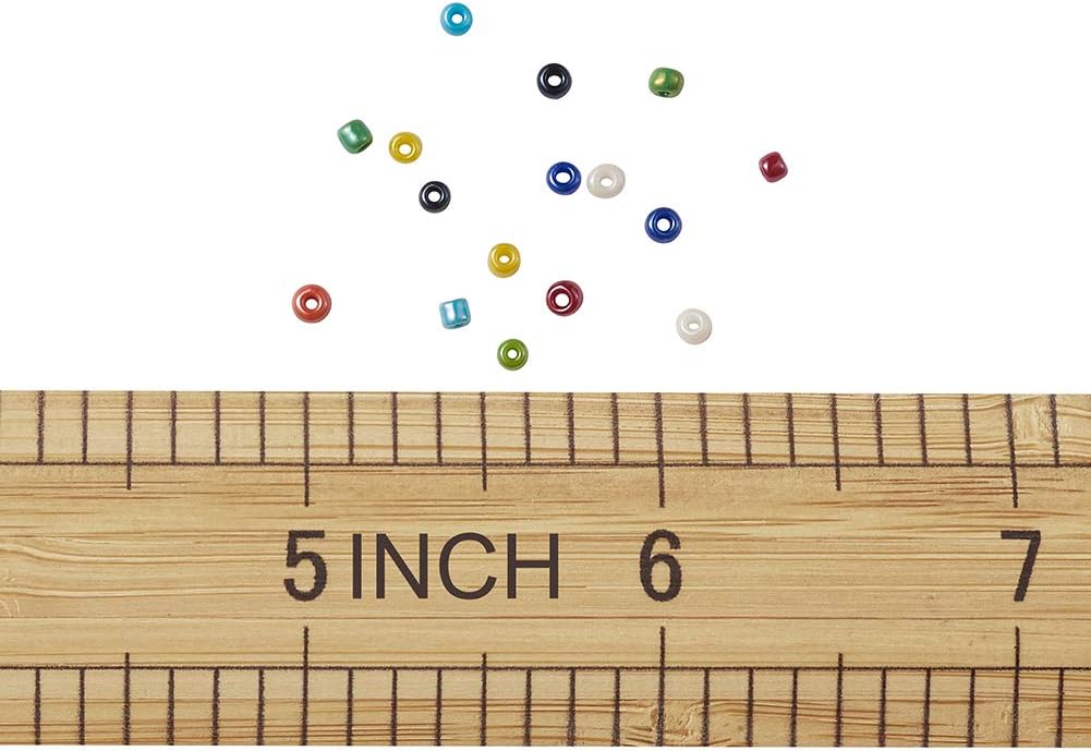 Pandahall 12/0 Round Glass Seed Beads 30000pcs Opaque Colors Lustered Round Glass Glass Loose Spacer Beads for DIY Jewelry Making, Hole:1mm
