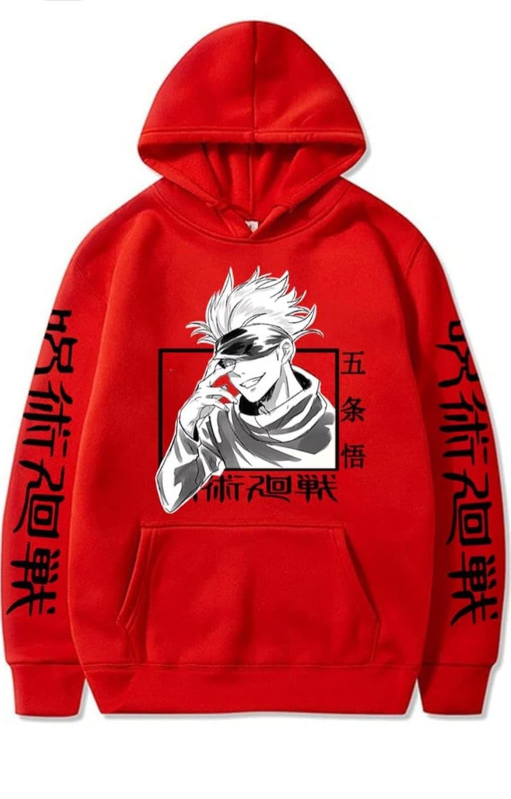 Jujutsu Kaizen Anime Hoodie Cotton Hooded Sweatshirt with Fleece for Winter Gojo Printed Hoodies for Womens and Mens-image-37