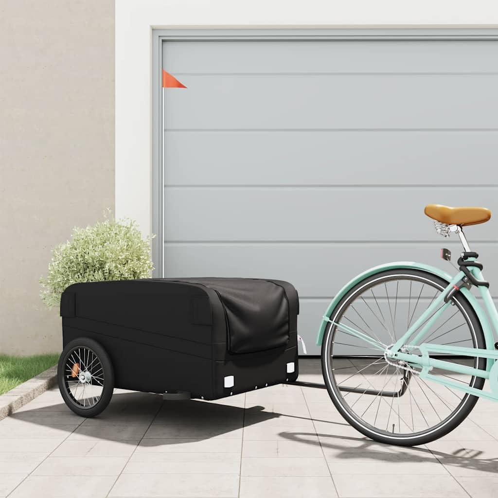 Remolque para Bicicleta Hierro Negro y Amarillo 45 kg Amarillo,94071