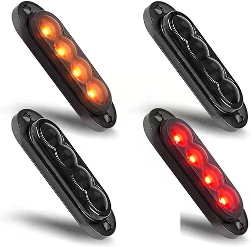 Miniatura 9 de 4 luces LED ovaladas de 3.38 pulgadas, luces de identificación de espacio libre, montaje en superficie para caravana, remolque, camión, delantero,