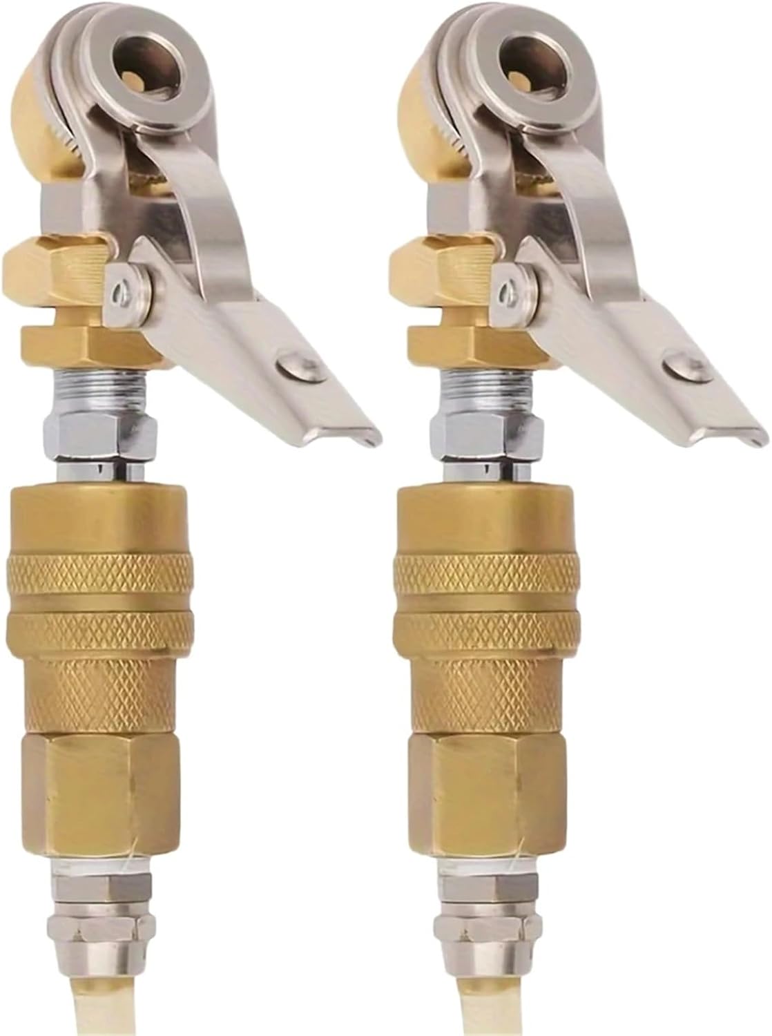 2Pcs Tire Air Chuck 1/4 Inch Car Inflator Valve Connector Compressor Chucks Clamp Gauge Accessories