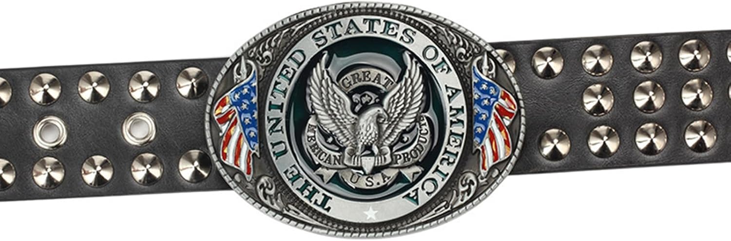 Western Belt Buckle Cowboy Rodeo Running Horse Antique Floral Engraved Rope Edge Design Belt Buckle for Men Women - Image 5