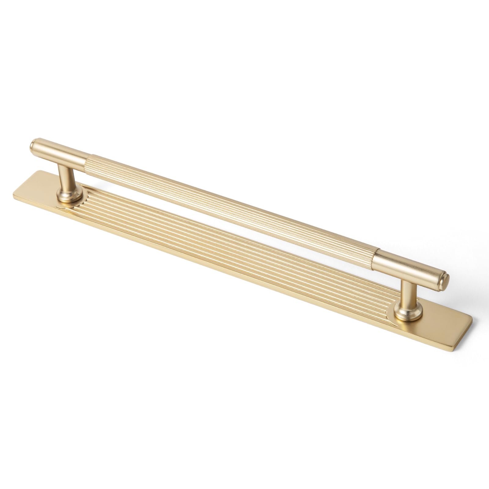 Goo-Ki Schrankgriffe mit Rückplatte/Bodenplatte, Champagnerbronze, Zinklegierung, Hardware für Küchenschublade – 19,2 cm C-C Griffe mit Abstandshalter, 2 Stück