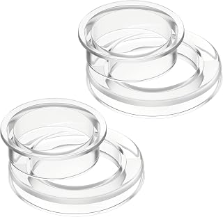 4 Pcs Patio Table Umbrella Hole Ring with Cap Set, 2 Inch Silicone Clear Transparent Holes Ring Plug & Cap Umbrella Hole Plug for Outdoor Patio Tables Garden Beach Table