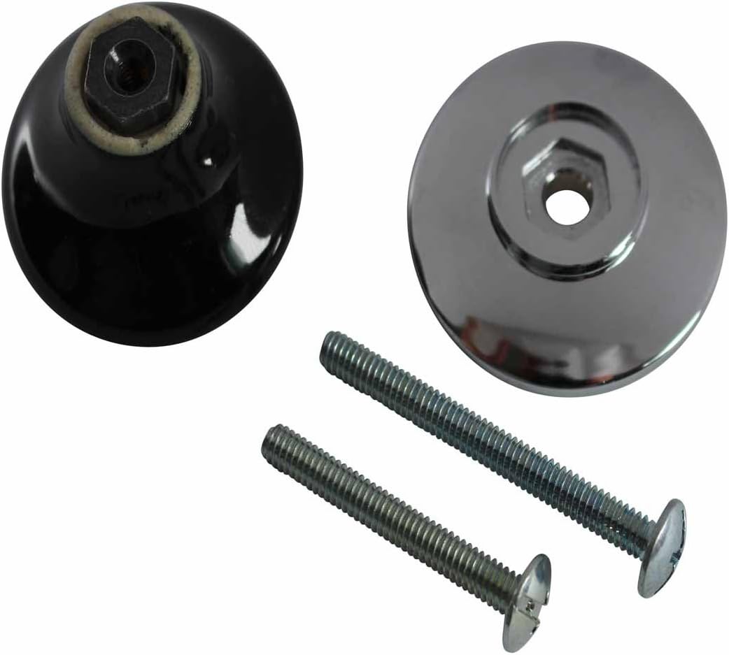 Renovators Supply Manufacturing Cabinet Knob Black Chrome 1 1/2" Dia W/Backplate