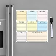 Zesta Polyvinyl Chloride Magnetic White Board/To Do List Weekly Planner For Fridge/Reusable Magnetic Board For Fridge/Magnetic Board For Wall With Marker And Dry Eraser (Week Planner)