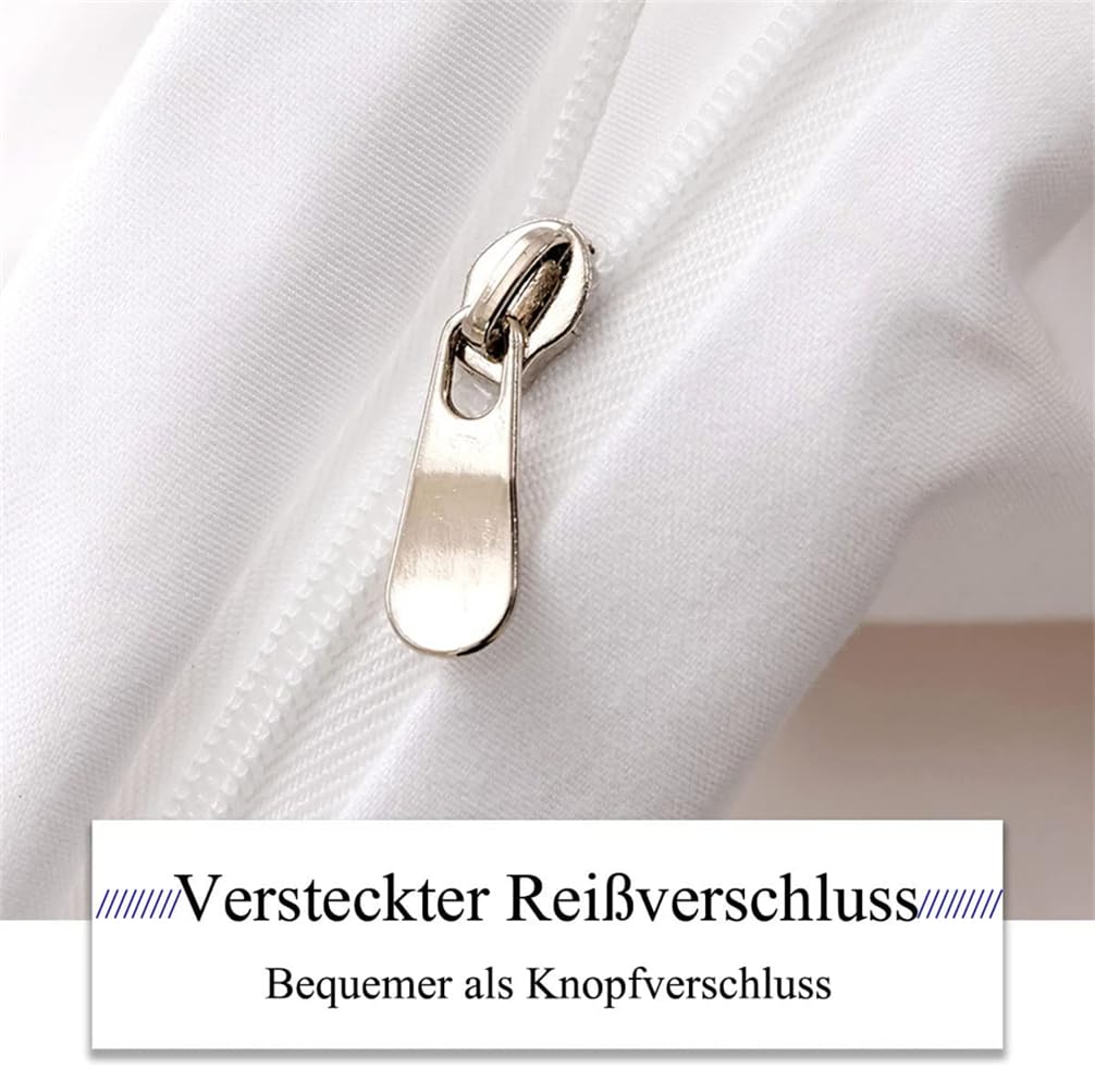 Bettwäsche Partner 135x200 Herz Schlafzimmer Pärchen Mädchenbettwäsche Microfaser Rosa Bettbezug mit Reißverschluss (240x260cm+50x75cmx2,d)