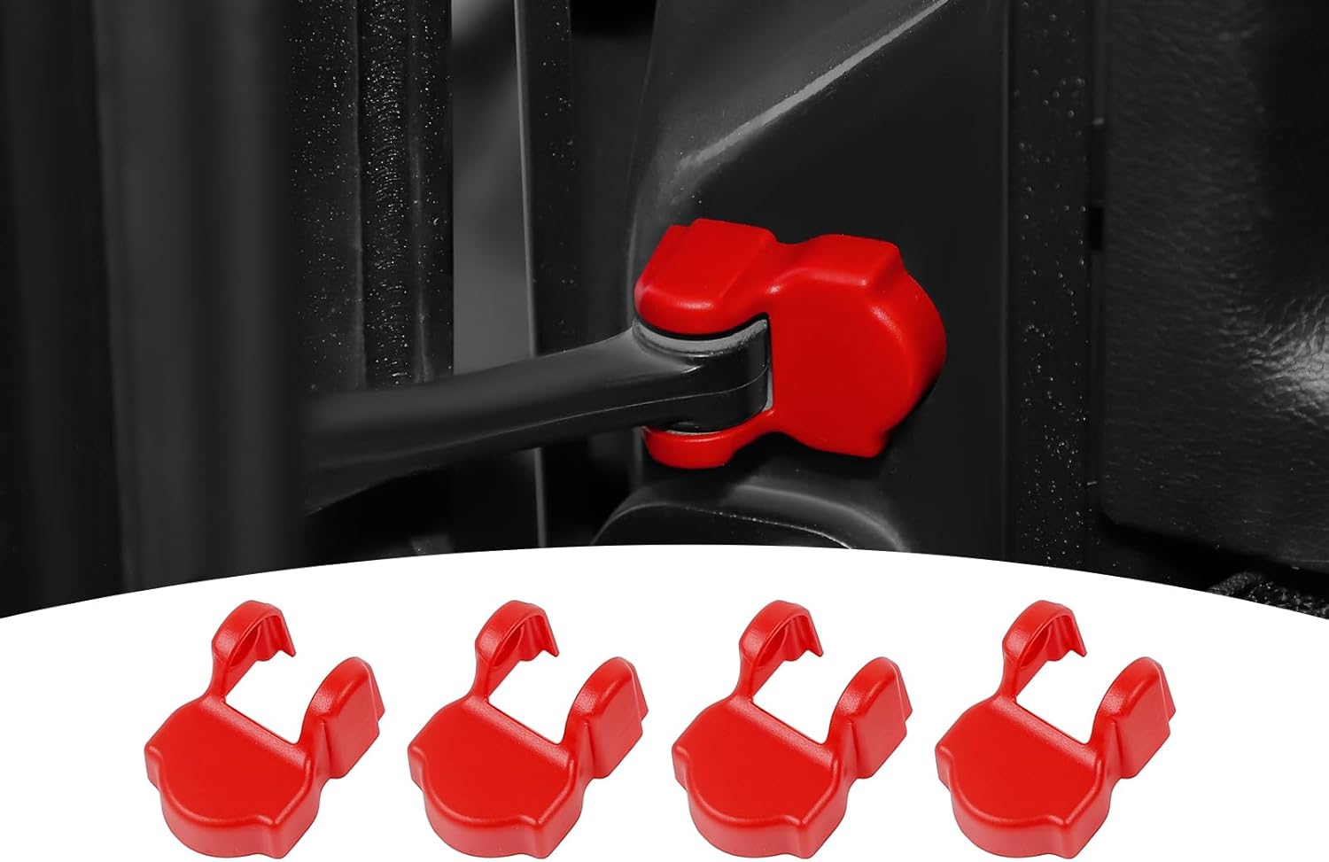 for Jeep JL Red Door Limiter Cover Trim for Jeep Wrangler JL JLU 2018+ for Gladiator JT 2020-Present ABS Interior Accessories 4pcs