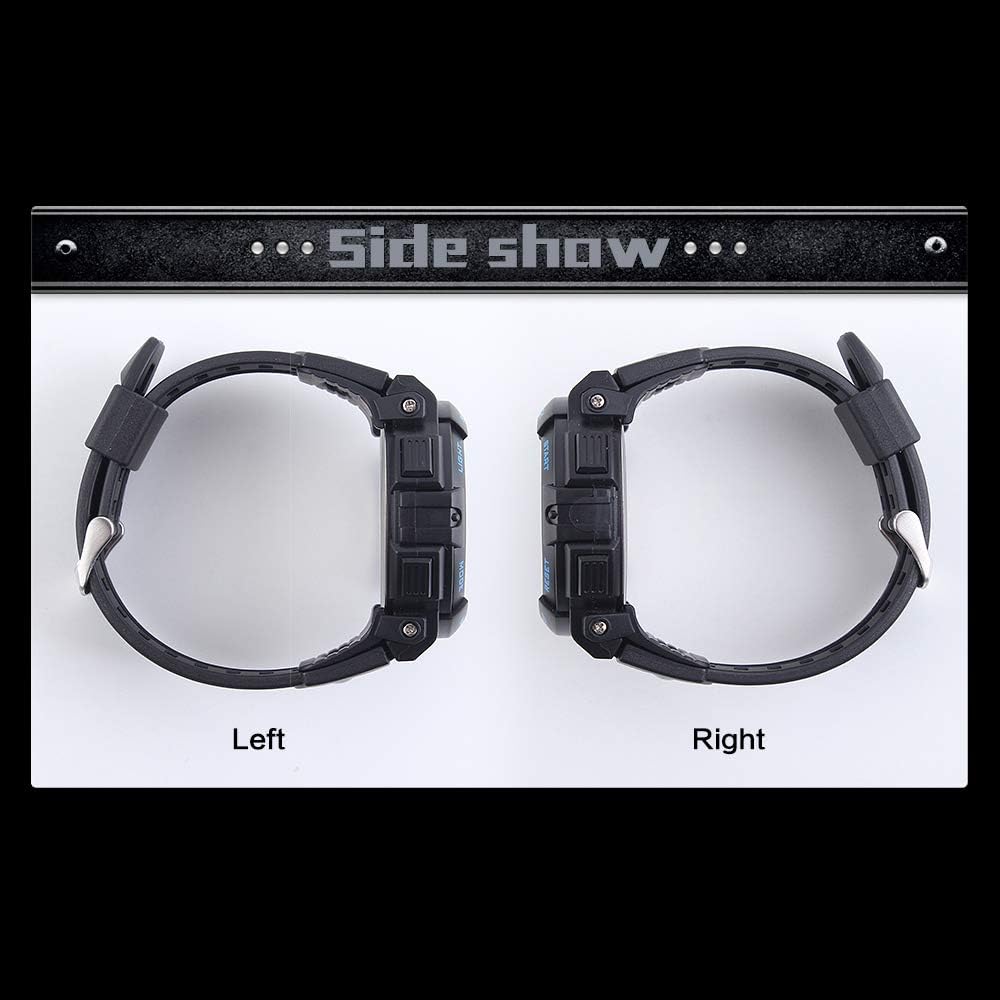 Side view of the SKMEI 1258 Digital Sports Watch, showing the physical buttons on the left and right sides.