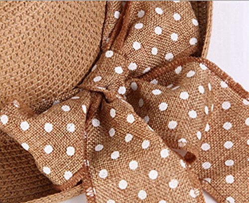 Kitmax (Tm Women Fashion Bowknot Decor Summer Outdoor Uv Protect Beach Sun Large Brimmed Cap Hat (Beige) #TOP6