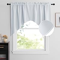 Vista 11 de NICETOWN Cortinas elegantes con caída de cascada para dormitorio, cortinas con jareta para barra estilo granja para sala de estar, cortinas rústicas