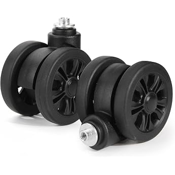 Universal Replacement Wheels 55 mm for Suitcase Luggage Suitcase Black Pack of 2 Suitcase wheels replacement 360  double wheels good alternative to a suitcase repair