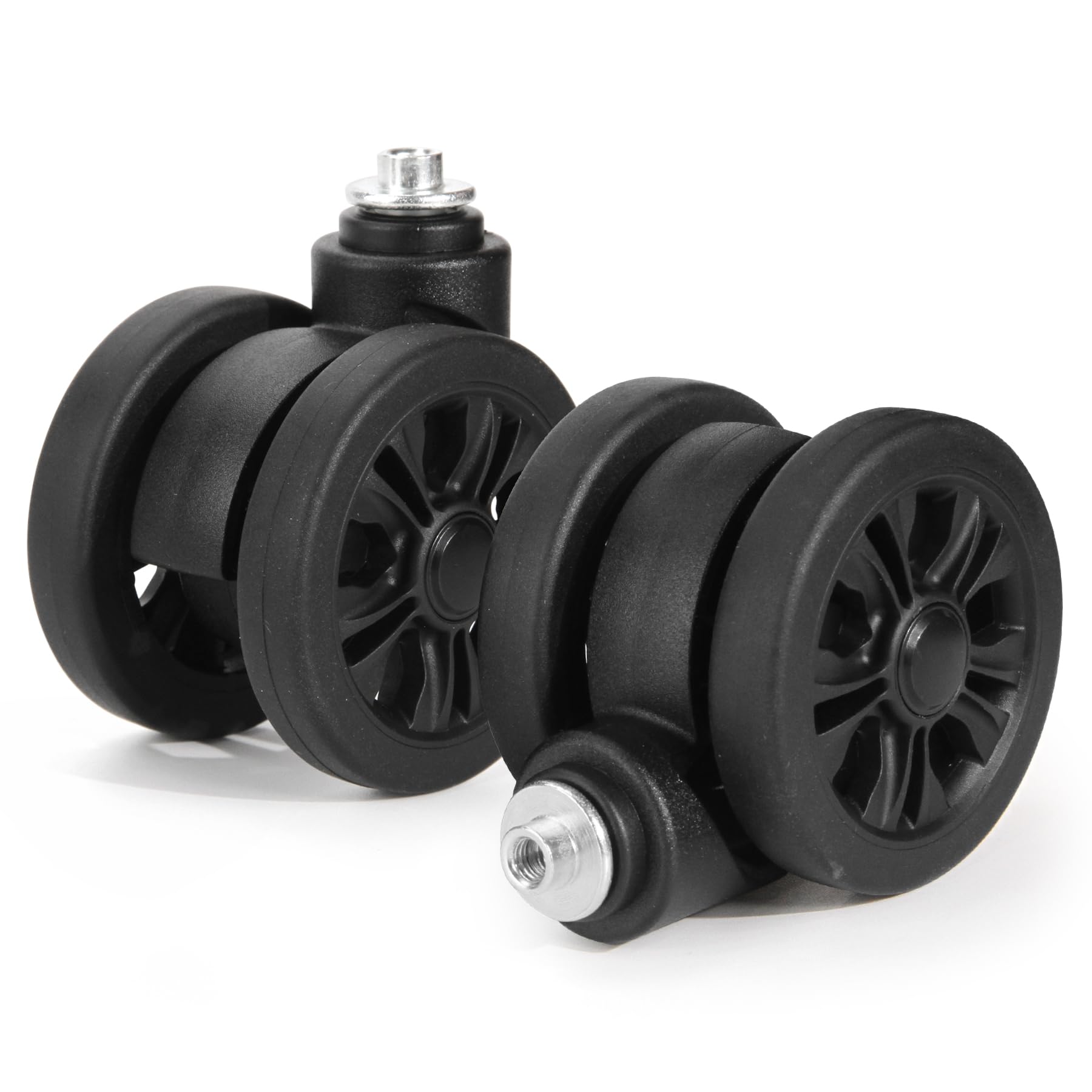 GUGULUZAGUGULUZA Universal Spinner Wheel Replacement 55mm for Soft And Hard Shell Suitcase Repair Black