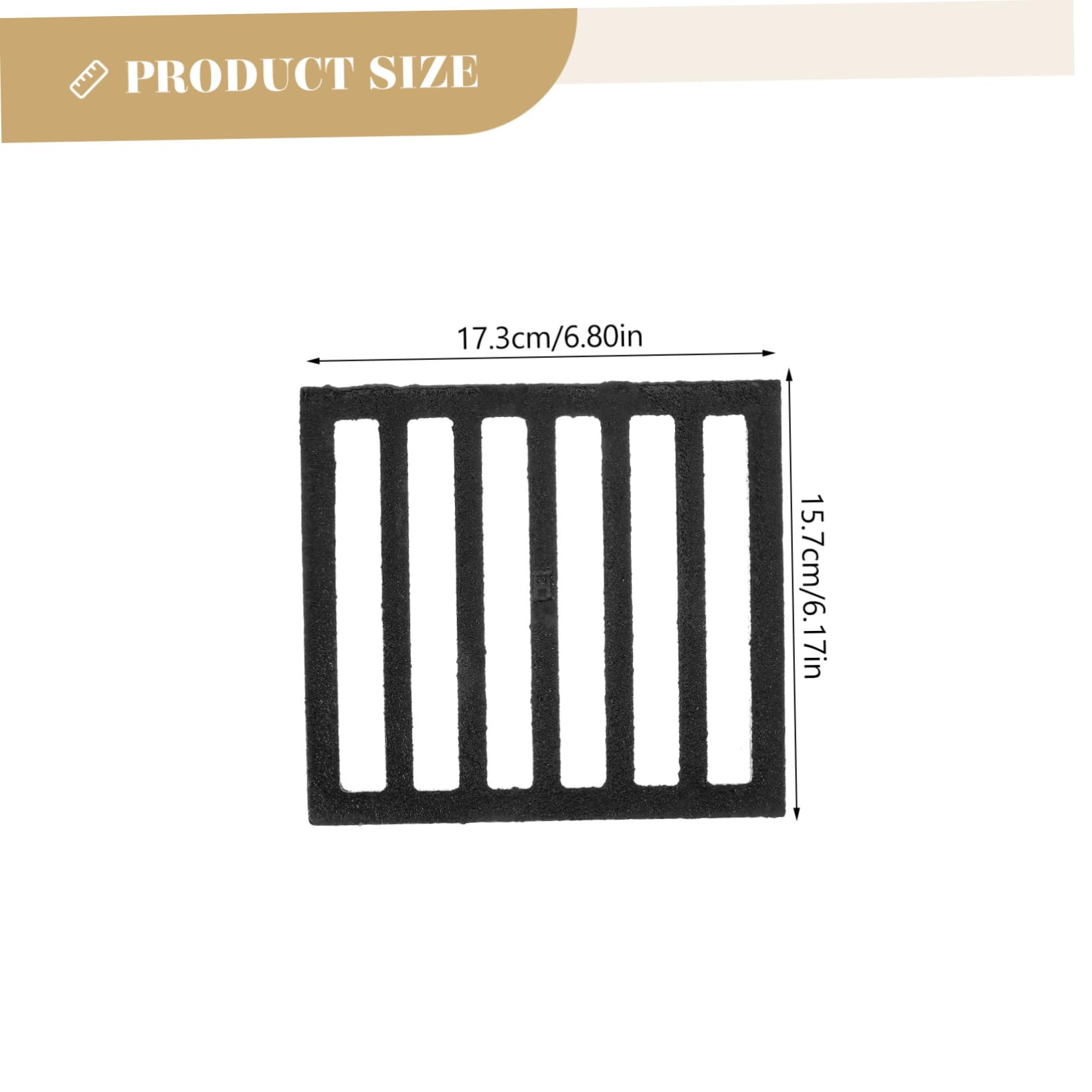 Tapa de Desagüe de Hierro Negra Cuadrada para Baño | Cubierta de Drenaje Antiolores, Evita Atascos, Flujo de Agua Suave, Formato para Ducha y Suelo