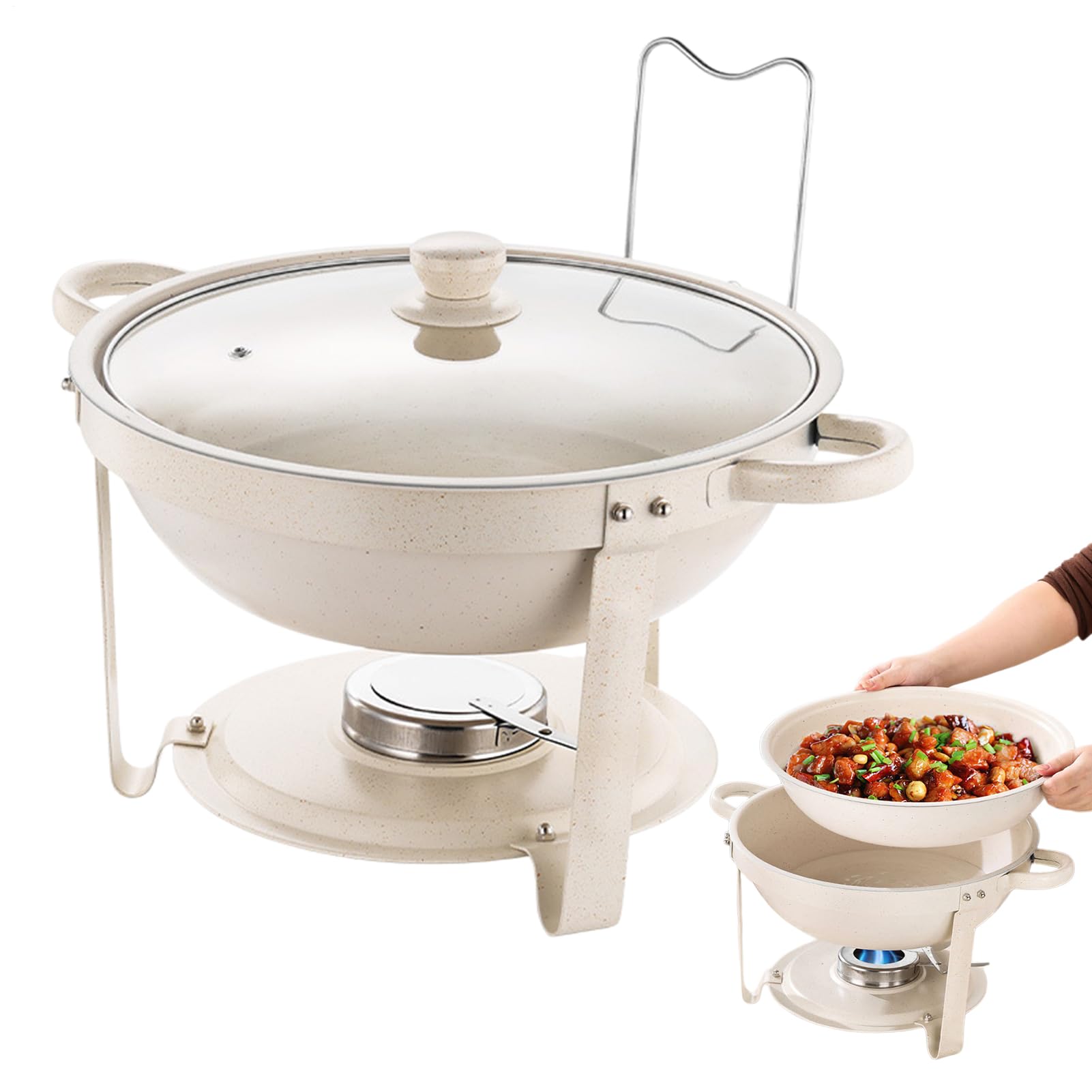 Scaldavivande per Buffet Fornello da Servizio con Coperchio Trasparente