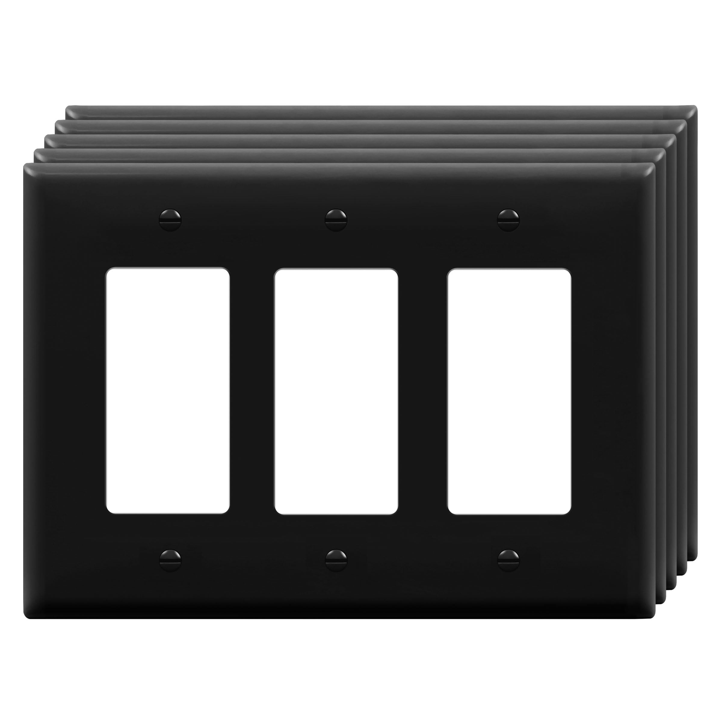 Placa de pared para interruptor de luz toma de corriente 3 bandas mediano