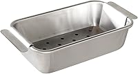 Nordic Ware Naturals Meat Loaf Pan with Lifting Trivet - Fat-Draining, Easy-Lift Aluminum Loaf Pan for Healthy Baking