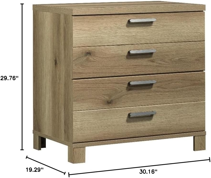 Pemberly Row Engineered Wood Lateral File Cabinet, Timber Oak Finish, 2-Drawer Design, Safety Interlocking System, Full Extension Slides, 30 in Wide Office Storage for Letter-Size Hanging Files