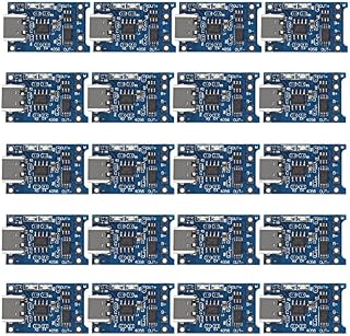 AEDIKO 20pcs TP4056 Type-C USB 5V 1A 18650 Lithium Battery Charger Module Li-ion Charging Board TC4056A with Dual Protection Function