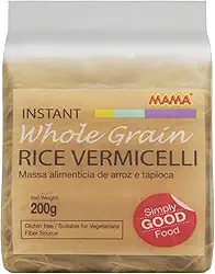 MAMA Macarrão De Arroz E Tapioca Vermicelli Grãos Integrais Pacote 200G