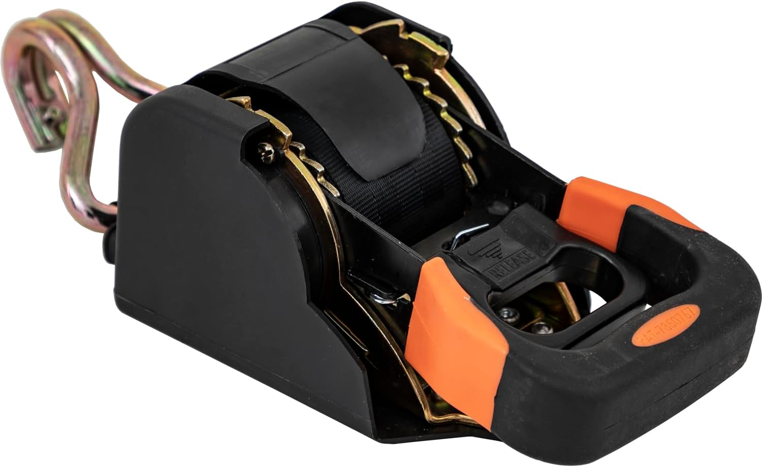 Buyers Products 5483106 Spring Retracting Ratchet Tie Down with Double J Hook, 8 in Retractable Ratchet Straps for Trailers, Service Bodies, Ladder Racks, 3000lb MGTW/1000lb WLL Cargo Control - Image 2