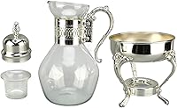 Vista 7 de Juego de tazas de café de vidrio vintage con tapa y taza, jarra de agua calentable para uso doméstico y oficina, 14 x 6.5 x 5.7 pulgadas, servicio