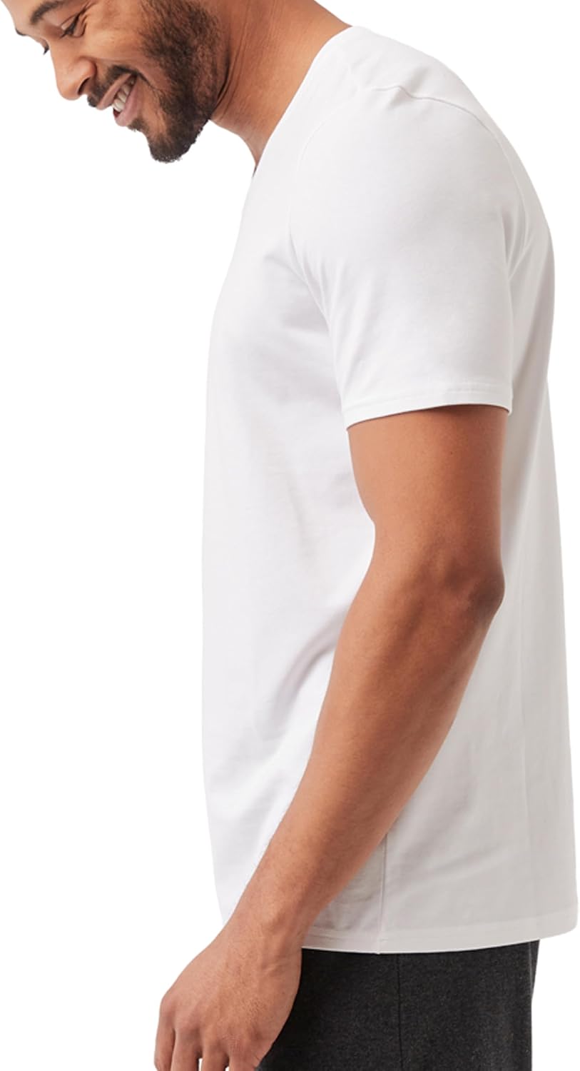 Pact Men's Organic Cotton Stretch-Fit V-Neck Undershirt White