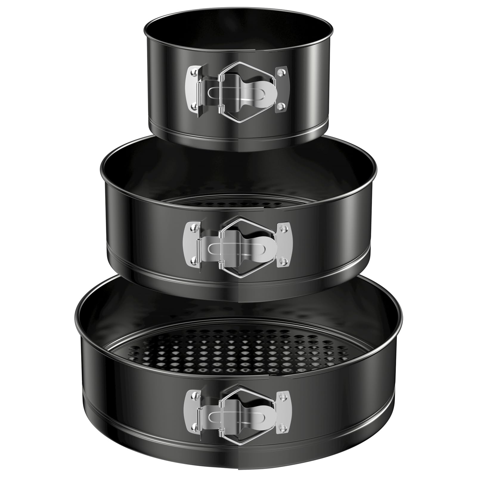 Moule à Gâteau Rond à Charnière En Acier Carbone - Fond Amovible, Antiadhésif, Tailles De 12 à 28 Cm, Pour Four Jusqu'à 230°C