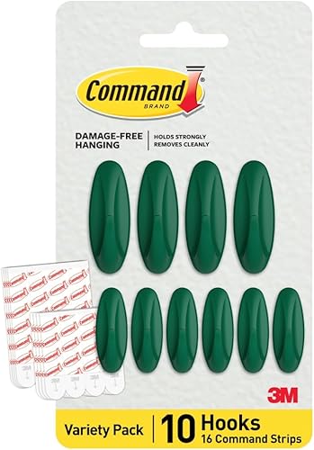 Miniatura 11 de Command Paquete de ganchos de diseño mixto, limonada lila, 10 ganchos, 16 tiras Limonada Lila,Arctic Freeze,Ciruela