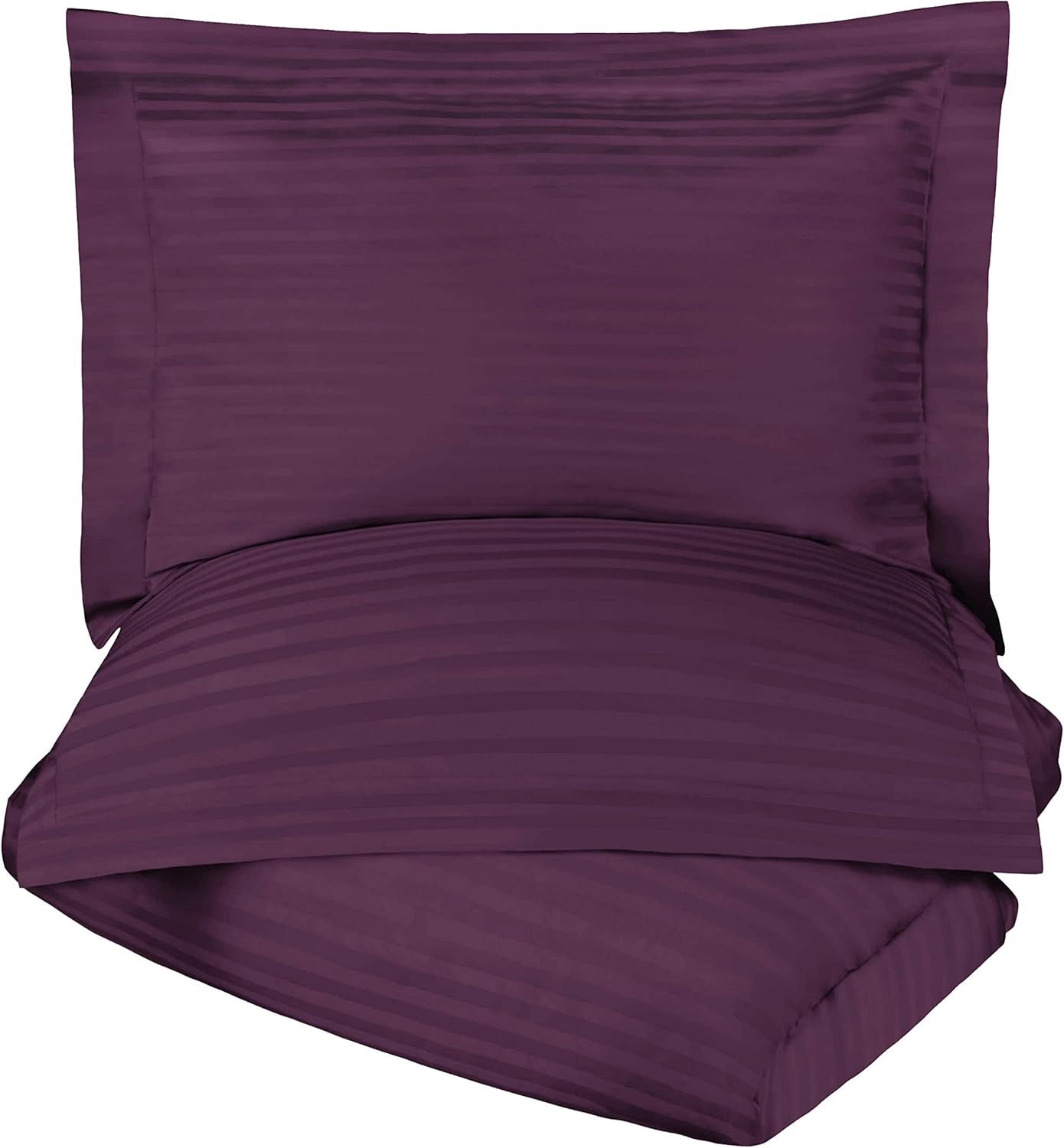 BLUENILEMILLS 300 Thread Count Egyptian Cotton Striped Print Sheet Set, Classic Bedding Decor, Includes 1 Elastic Deep Pocket Fitted Bed Sheet, 1 Flat Sheet, 1 Pillowcase, Twin XL, Mocha