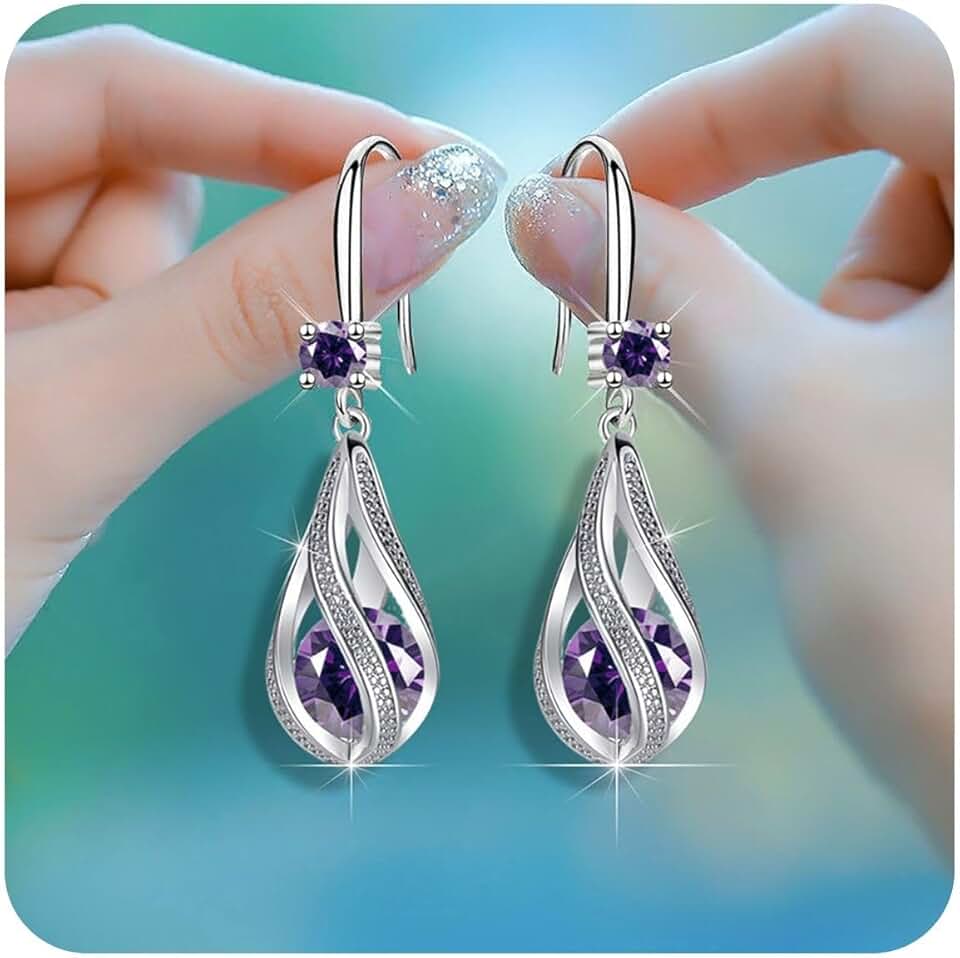 Lolvmvchi 925 Sterling Silver Drop Earrings for Women Trendy Gold Hypoallergenic Dangle Earrings Wedding Earrings Jewelry for Brides