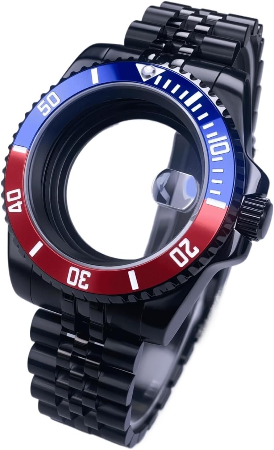 40mm NH35 Black PVD Case with Sapphire Crystal - Waterproof 120 Clicks Watch Case for NH34 NH36 Movements, 28.5mm Dial