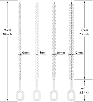 Vista 2 de Straw Cleaner Brush Set (4 Pack) - 10 Inch, 4 Diameters for Thin & Smoothie Straws, Heavy-Duty, Comfort Grip Handle