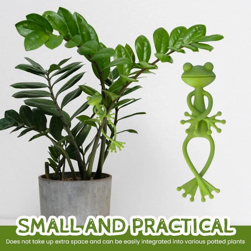 Frog Plant Clips, 2 Pack Green Flexible Frog Plant Support Holders for Climbing Plants, Cute Animal Garden Decoration for Indoor & Outdoor Potted Plants (15×14 cm) image 2