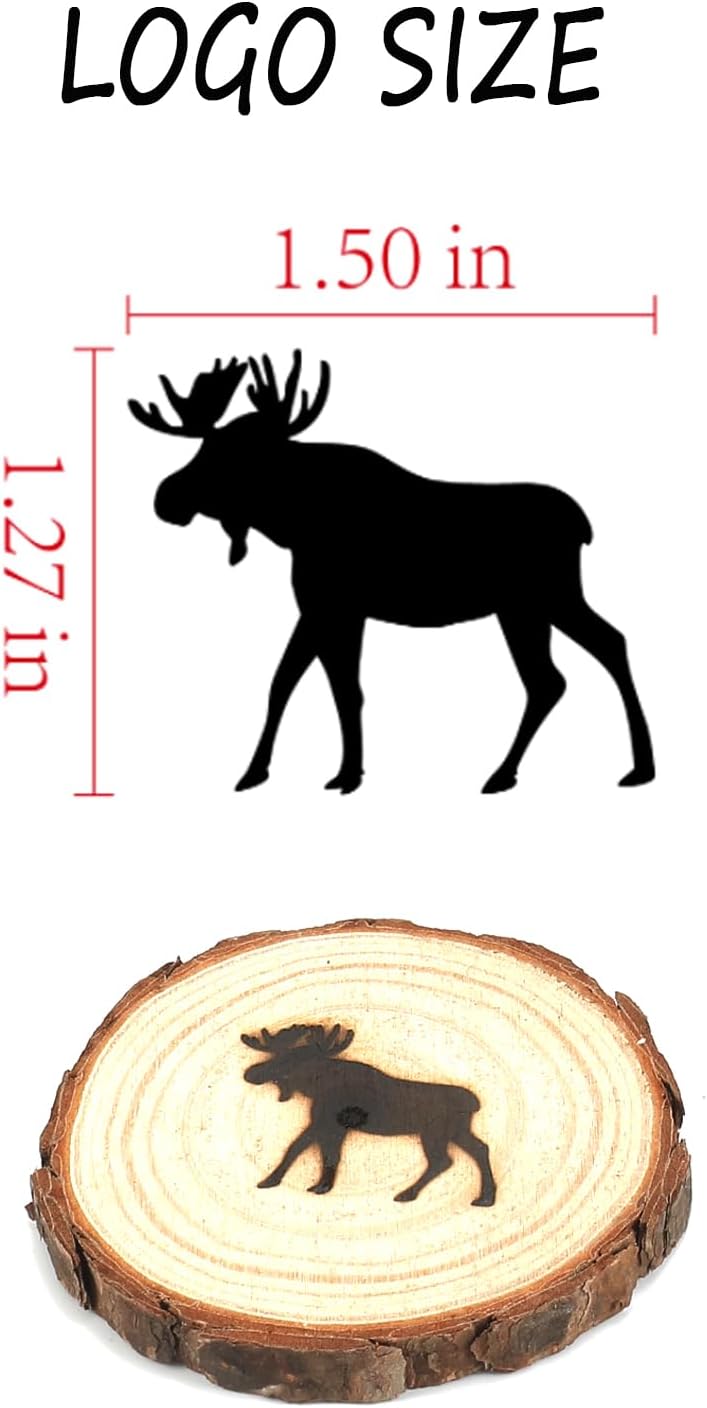 AIMOADO Moose Branding Iron, 1 1/2" Brass Branding Iron Stamp for Hats Wood Leather