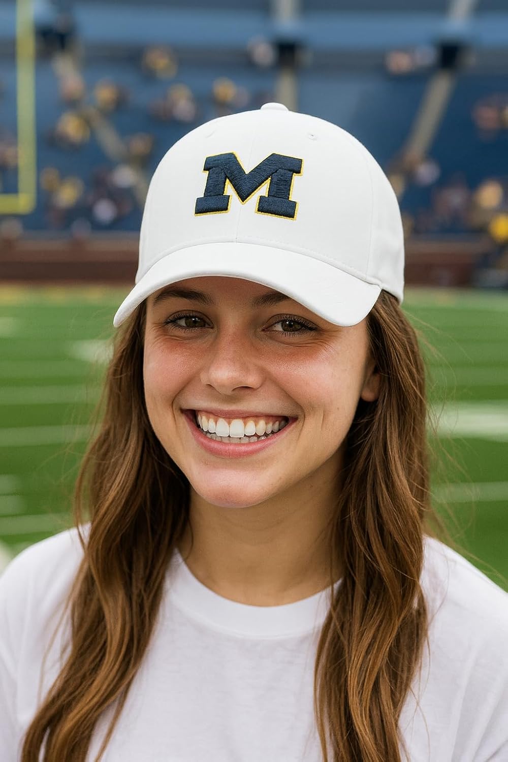 Officially Licensed Michigan University White MVP Hat Classic Team Logo Adjustable Embroidered Cap